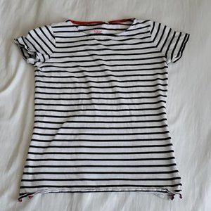 Boden Black White Striped Tee Shirt